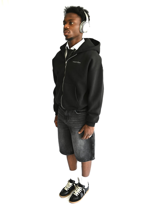 BLACK ZIP-JACKET